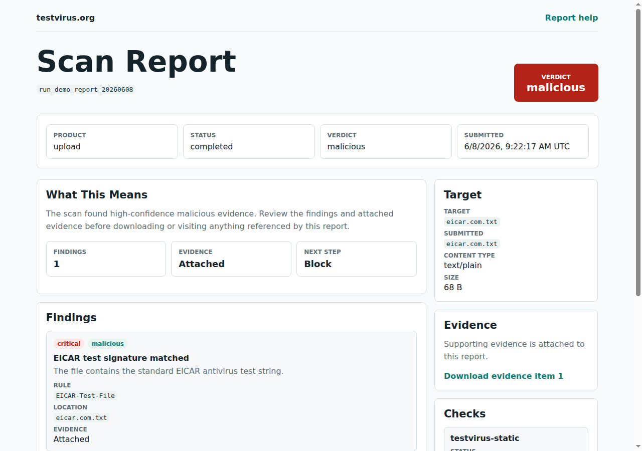 Example scan report