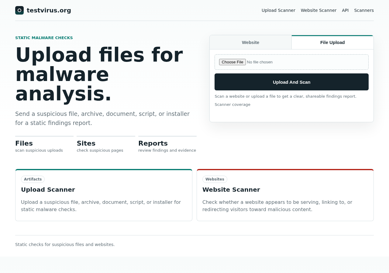 Upload scanner form